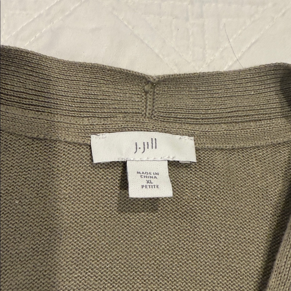 j jill Sage Green Linen Blend Button Down Dress Sz XL mother of pearl buttons - Picture 10 of 11
